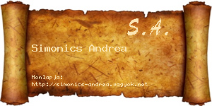 Simonics Andrea névjegykártya