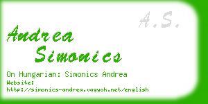 andrea simonics business card